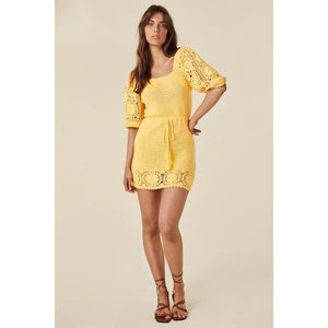 Free People Spell Let The Sunshine In Crochet Mini Dress
